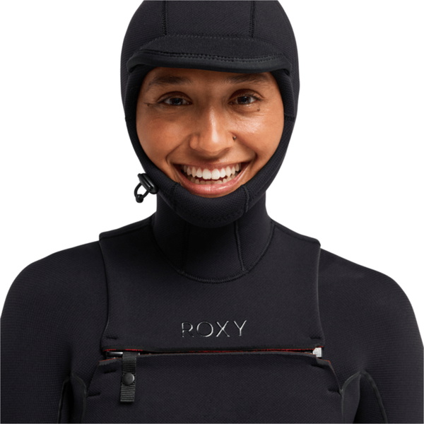 2026 Roxy Womens Elite Xtra Warm 6/5mm Chest Zip Hooded Wetsuit ERJW203015 - True Black